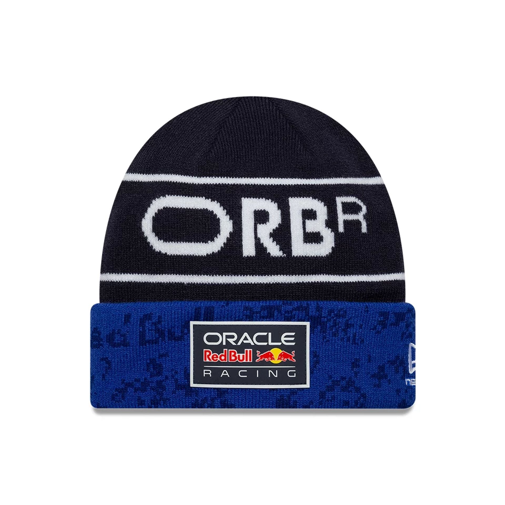 Pictured is this Team Red Bull Racing Cuff Knit Beanie hat in dark blue. 1