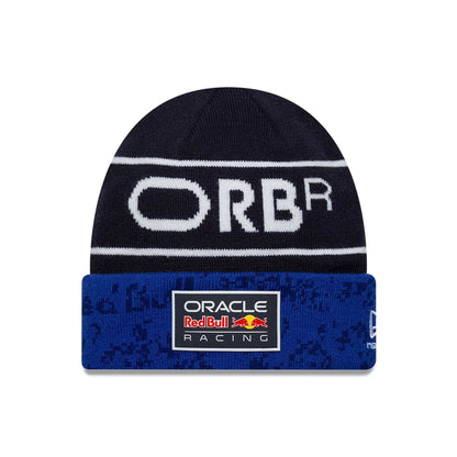Pictured is this Team Red Bull Racing Cuff Knit Beanie hat in dark blue. 1