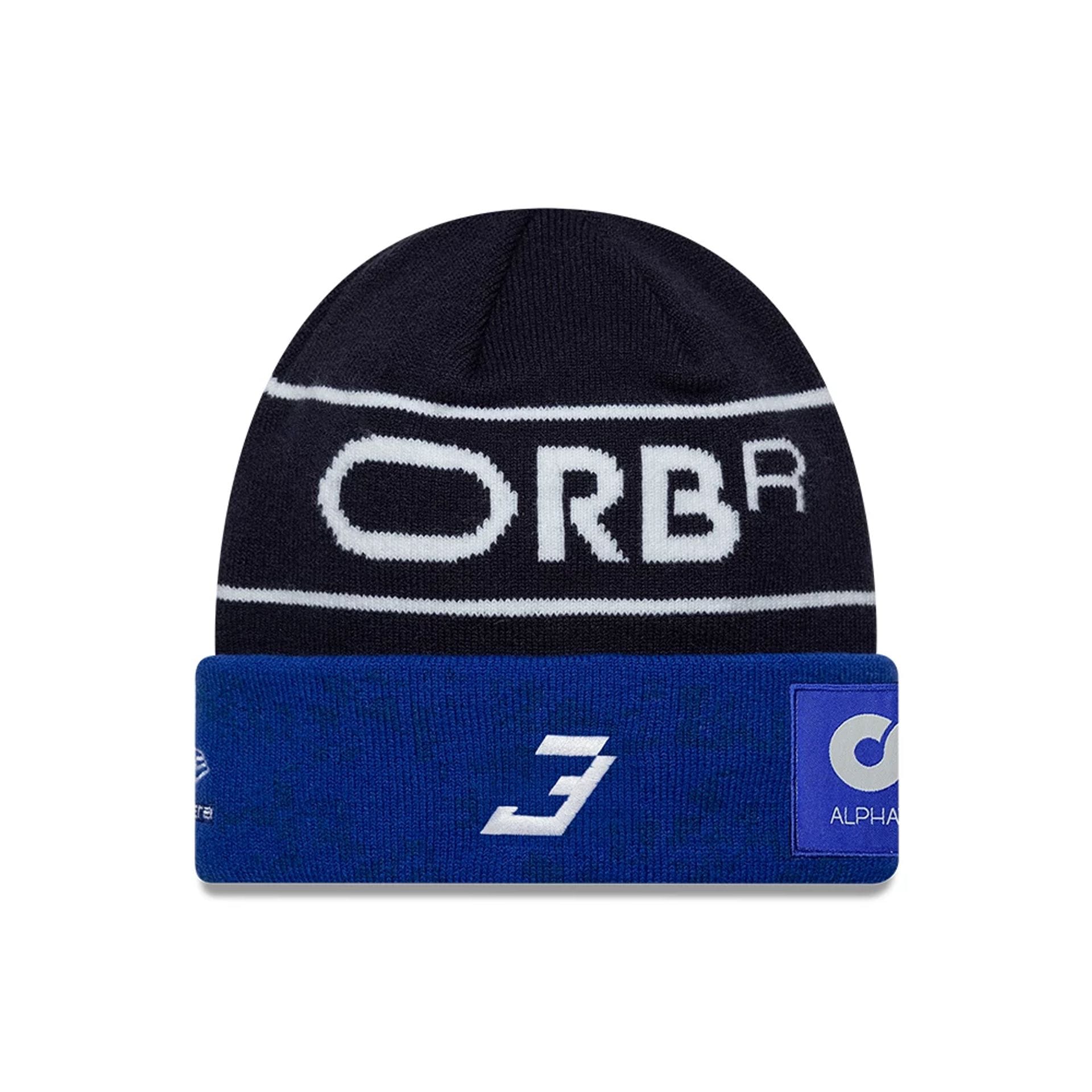 Pictured is this Replica Max Verstappen Red Bull Racing Cuff Knit Beanie hat in dark blue. 2