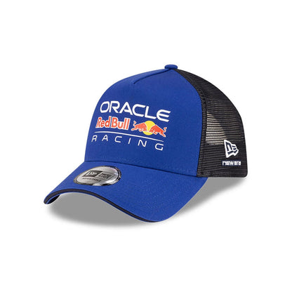 Pictured is this Essential Red Bull Racing 9FORTY A-Frame Trucker Adjustable cap in dark blue. 1