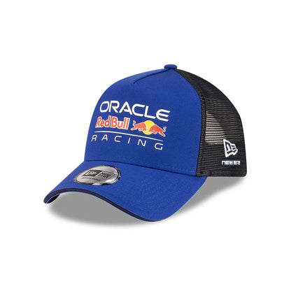Pictured is this Essential Red Bull Racing 9FORTY A-Frame Trucker Adjustable cap in dark blue. 1