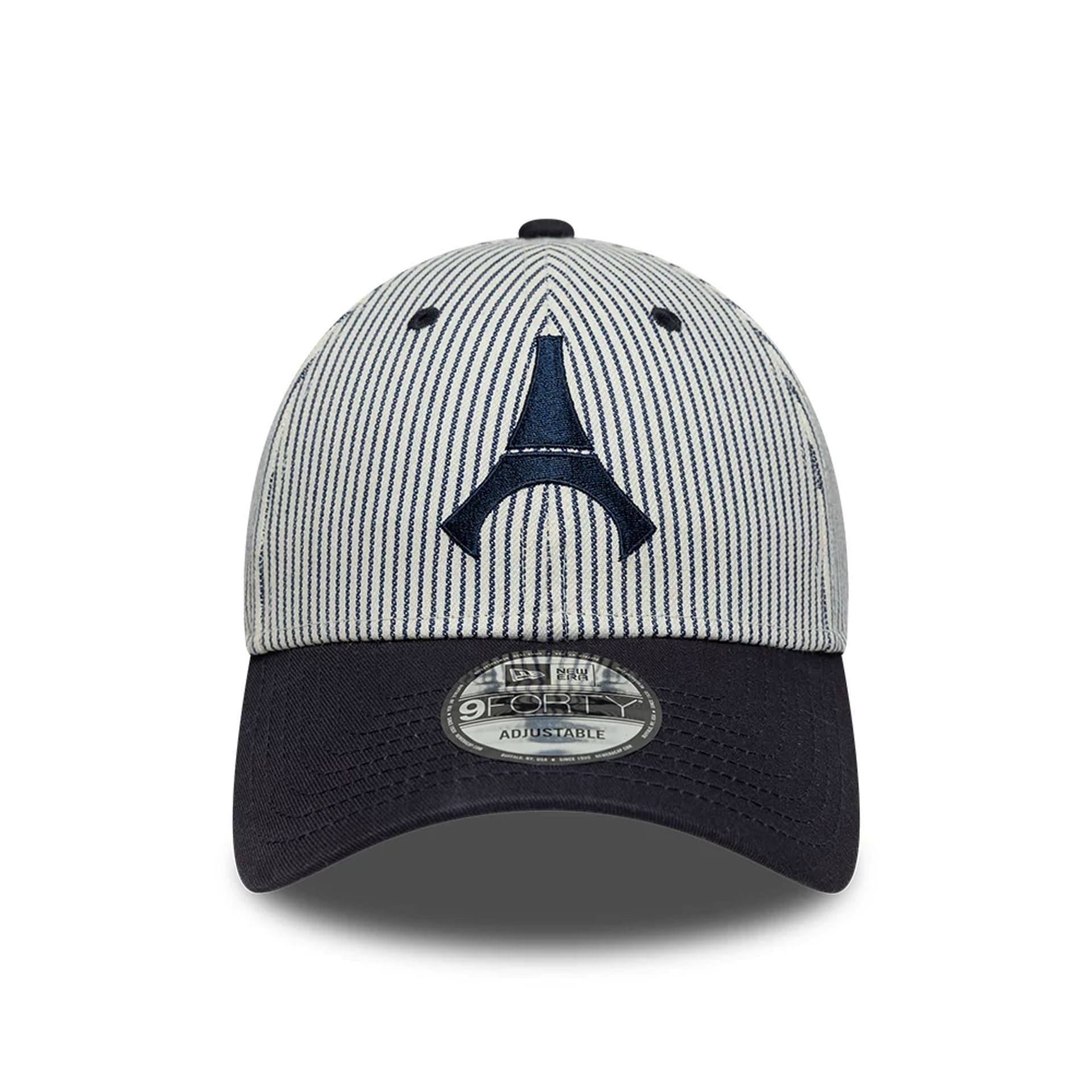Pictured is this Pinstripe Paris Saint Germain 9FORTY cap in navy. 2