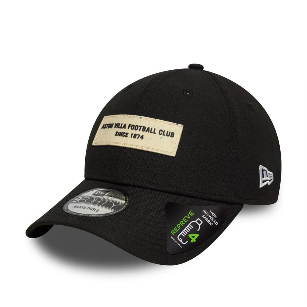 Pictured is this Repreve® Aston Villa FC 9FORTY cap in black. 1