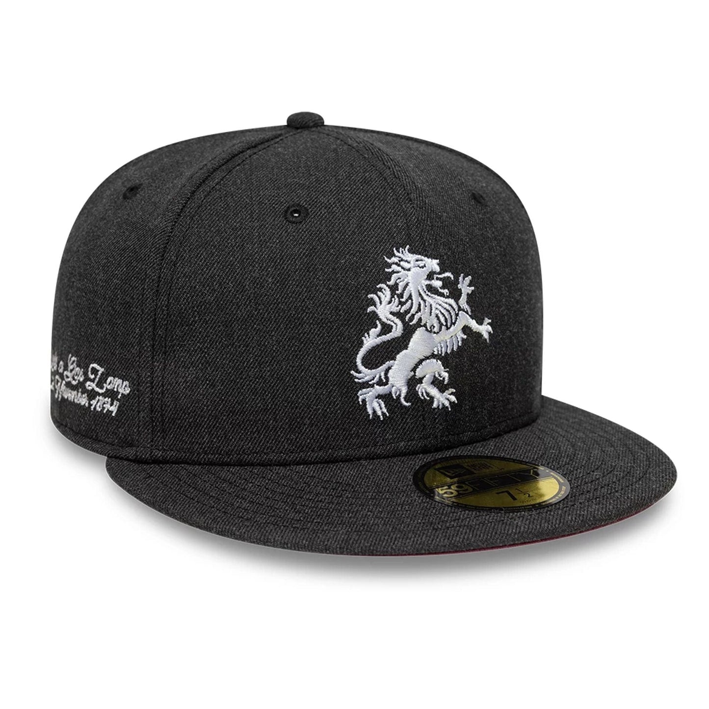 Pictured is this Gas Lamp Aston Villa FC 59FIFTY Fitted cap in black. 1
