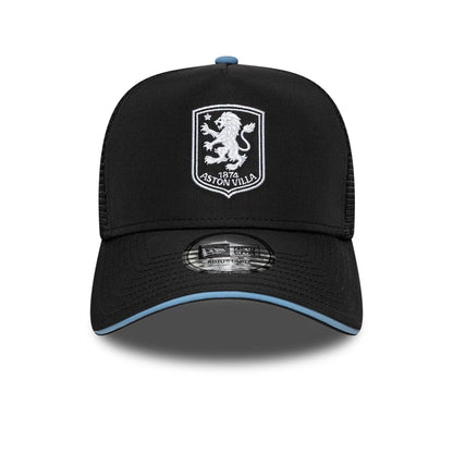 Pictured is this Away Kit Aston Villa FC 9FORTY A-Frame Trucker cap in black. 2