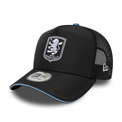 Pictured is this Away Kit Aston Villa FC 9FORTY A-Frame Trucker cap in black. 1