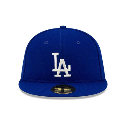 Pictured is this FOG X MLB LA Dodgers Retro Crown 59FIFTY Fitted cap in dark blue. 3