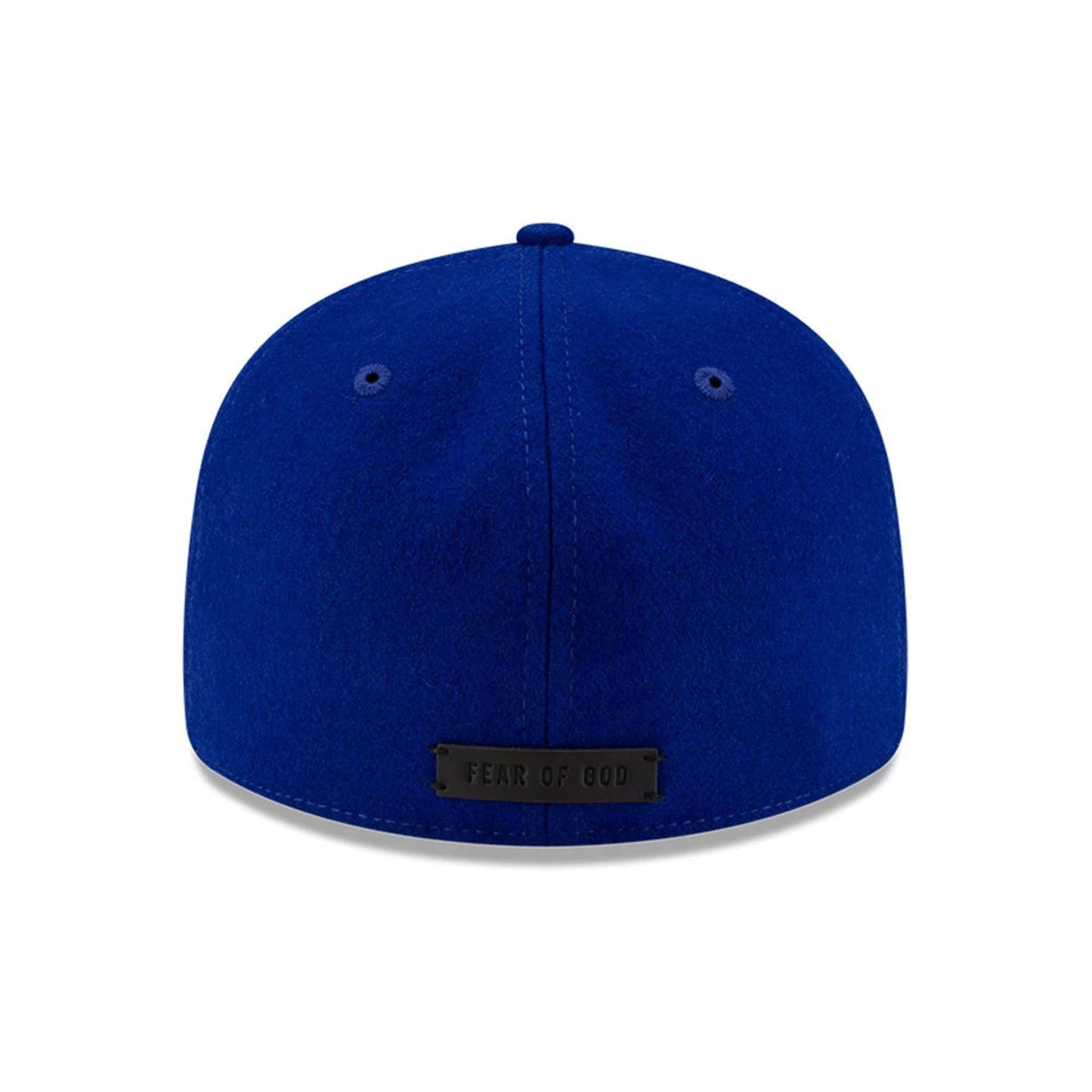 Pictured is this FOG X MLB LA Dodgers Retro Crown 59FIFTY Fitted cap in dark blue. 5