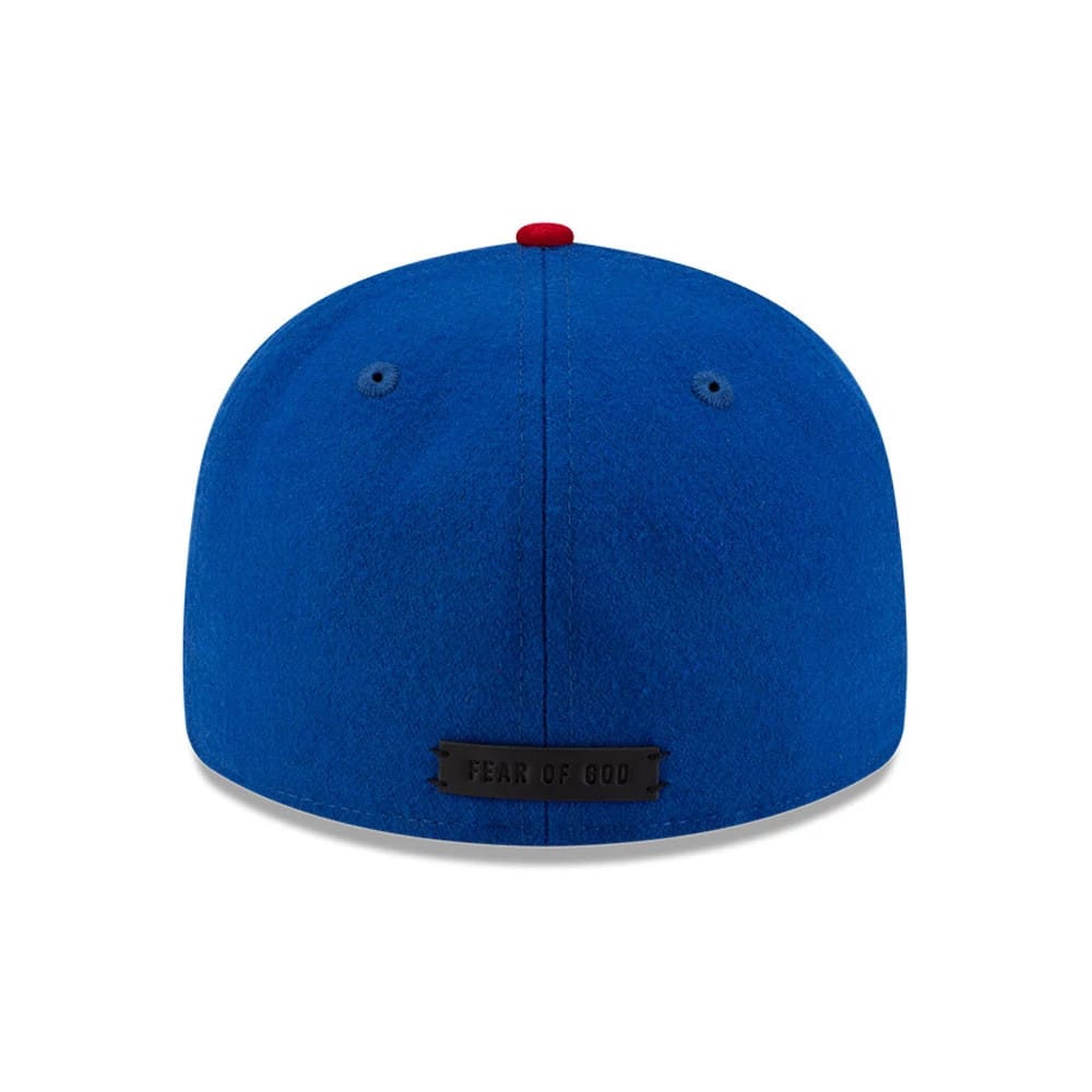 Pictured is this FOG X MLB Chicago Cubs Retro Crown 59FIFTY Fitted cap in blue. 5