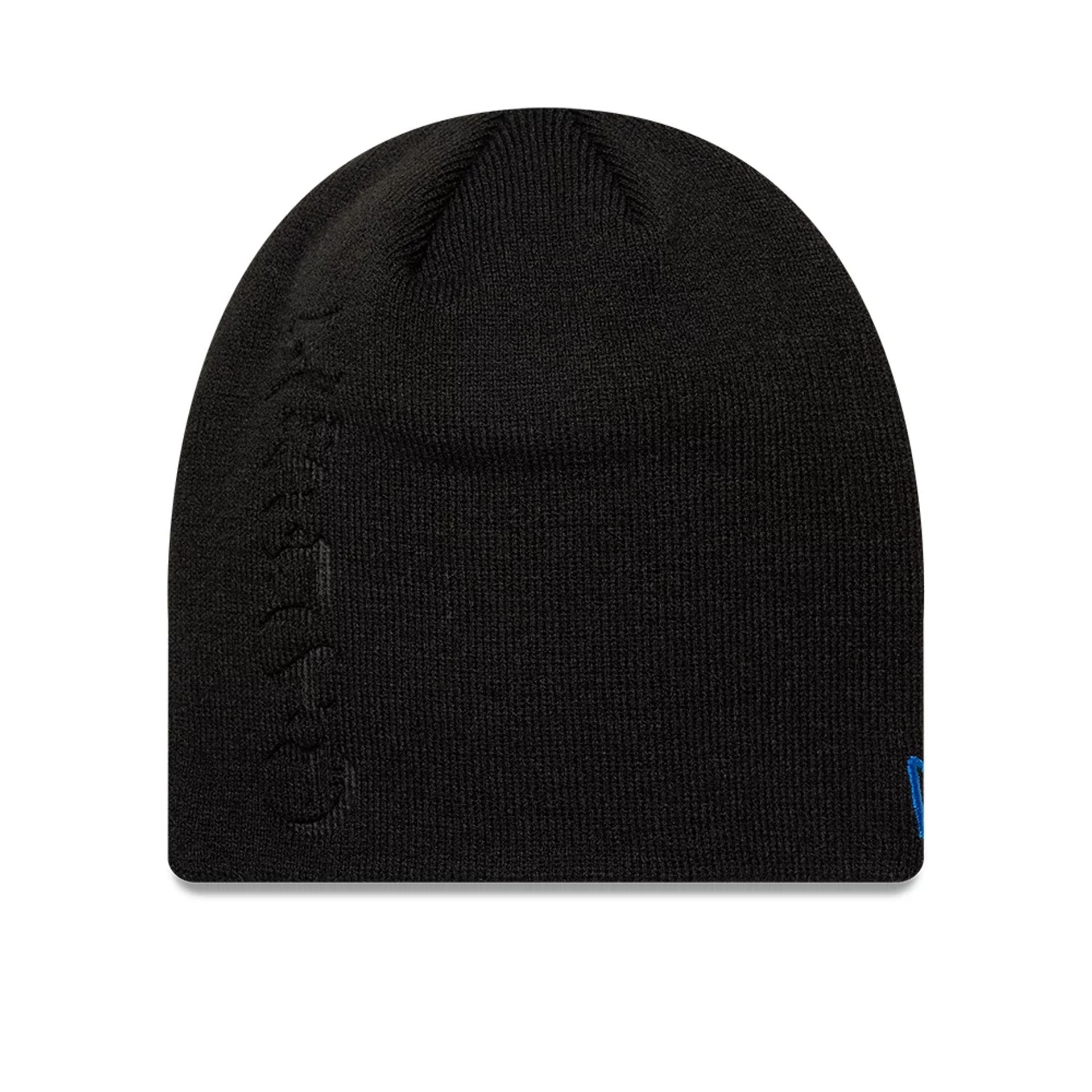 Pictured is this EDWIN x New Era Skull Knit Beanie hat in black. 1