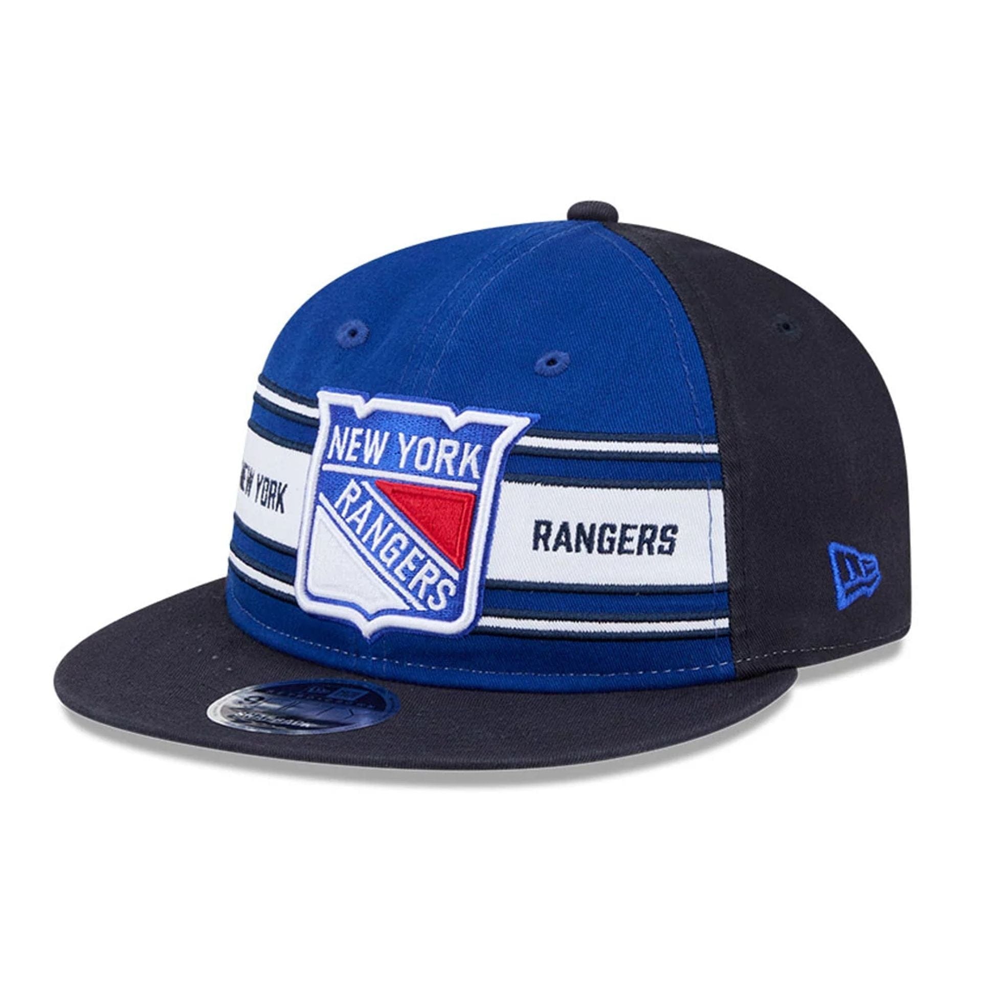 Pictured is this NHL Team Stripes New York Rangers Retro Crown 9FIFTY cap in blue. 1