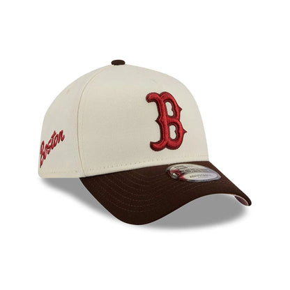 Pictured is this MLB City Script Boston Red Sox 9FORTY A-Frame cap in Cream. 1