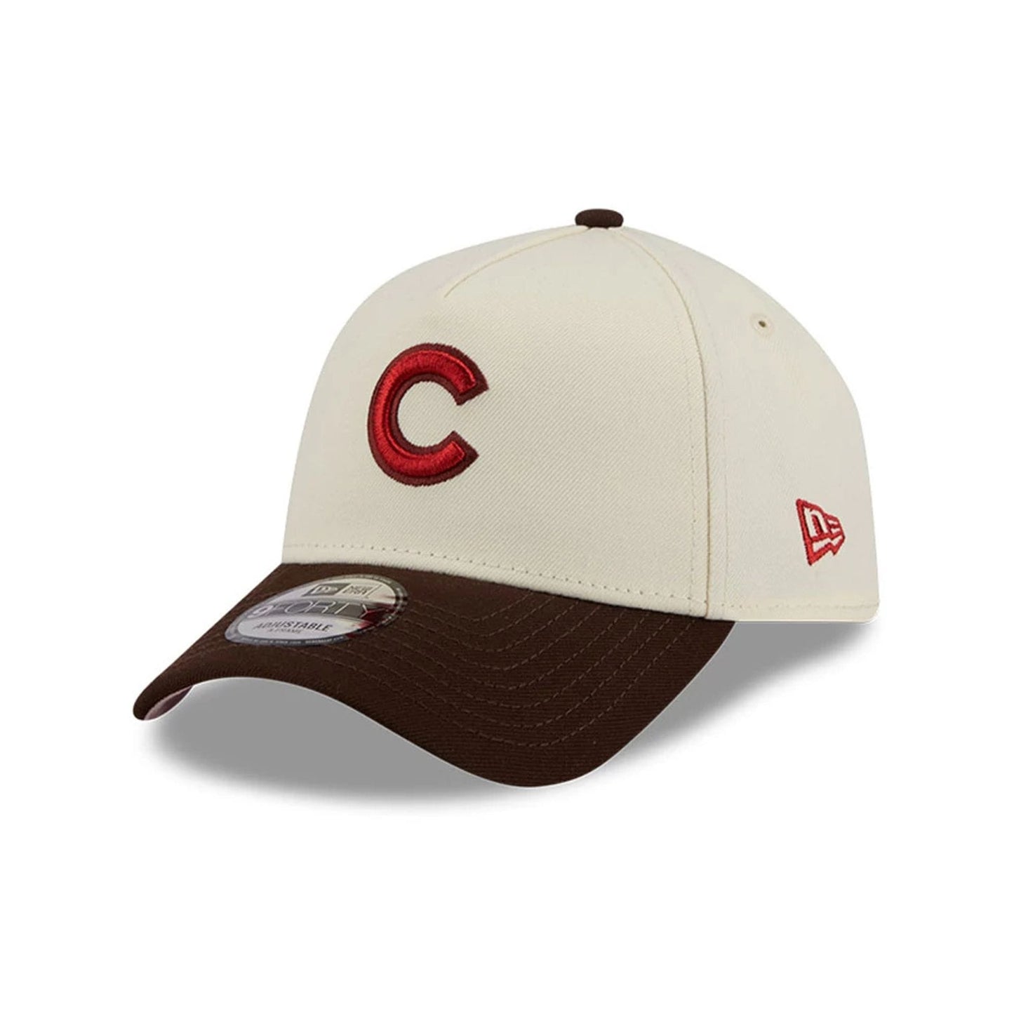 Pictured is this MLB City Script Chicago Cubs 9FORTY A-Frame cap in Cream 4
