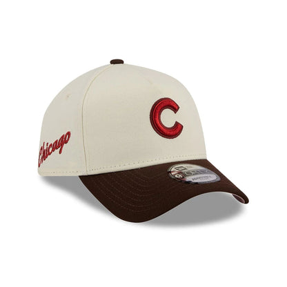 Pictured is this MLB City Script Chicago Cubs 9FORTY A-Frame cap in Cream  1