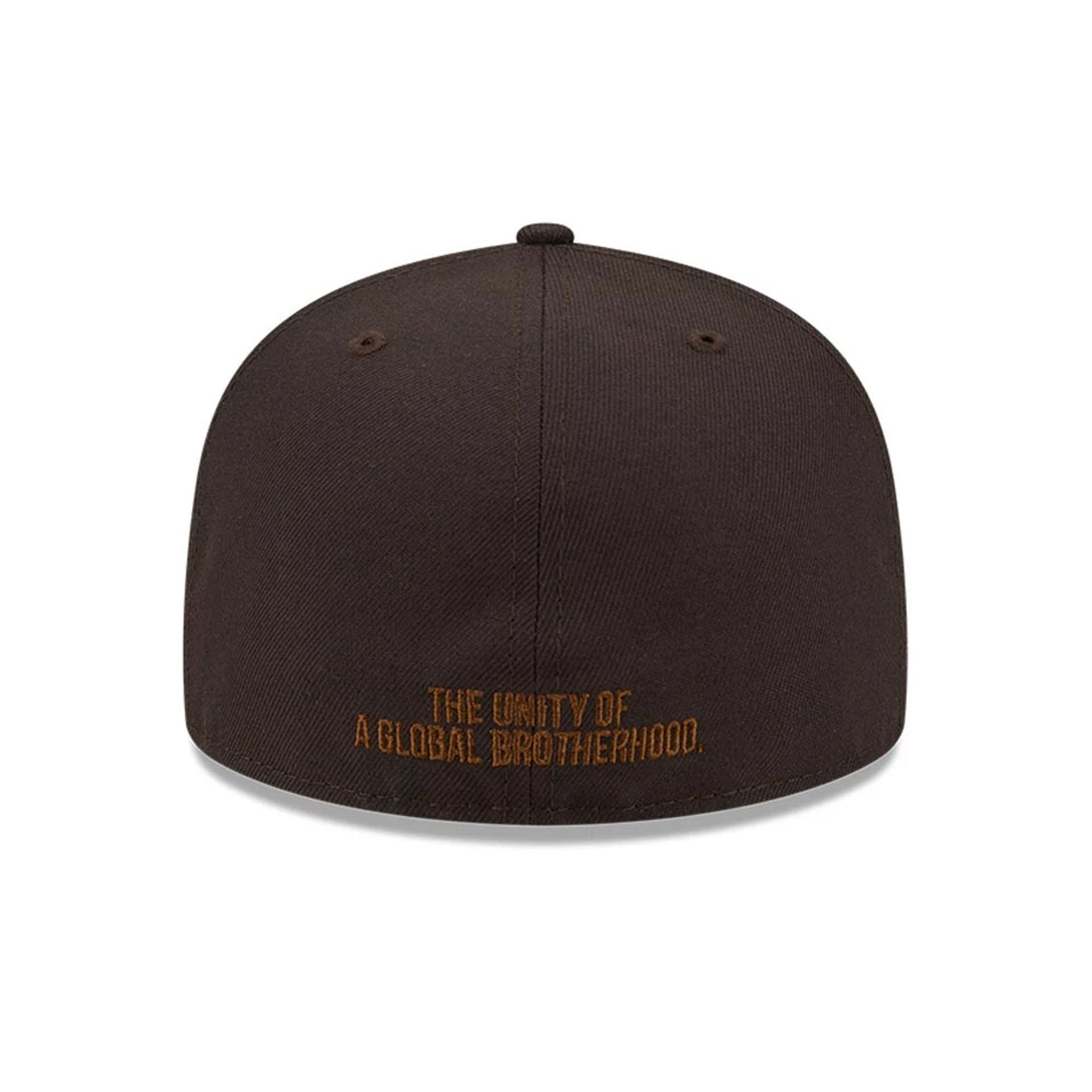 Pictured is this MLB Negro League Cuban X Giants 59FIFTY Fitted cap in dark brown. 5