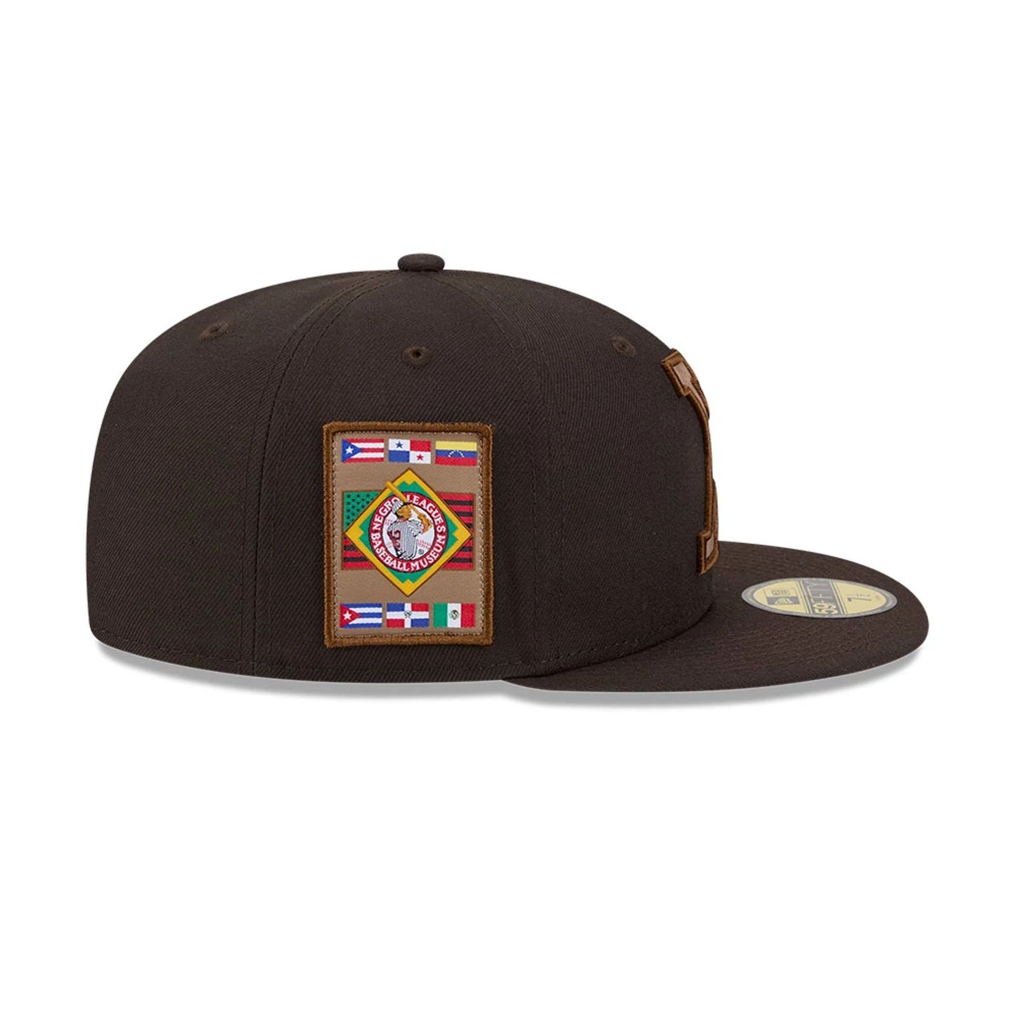 Pictured is this MLB Negro League Cuban X Giants 59FIFTY Fitted cap in dark brown. 3