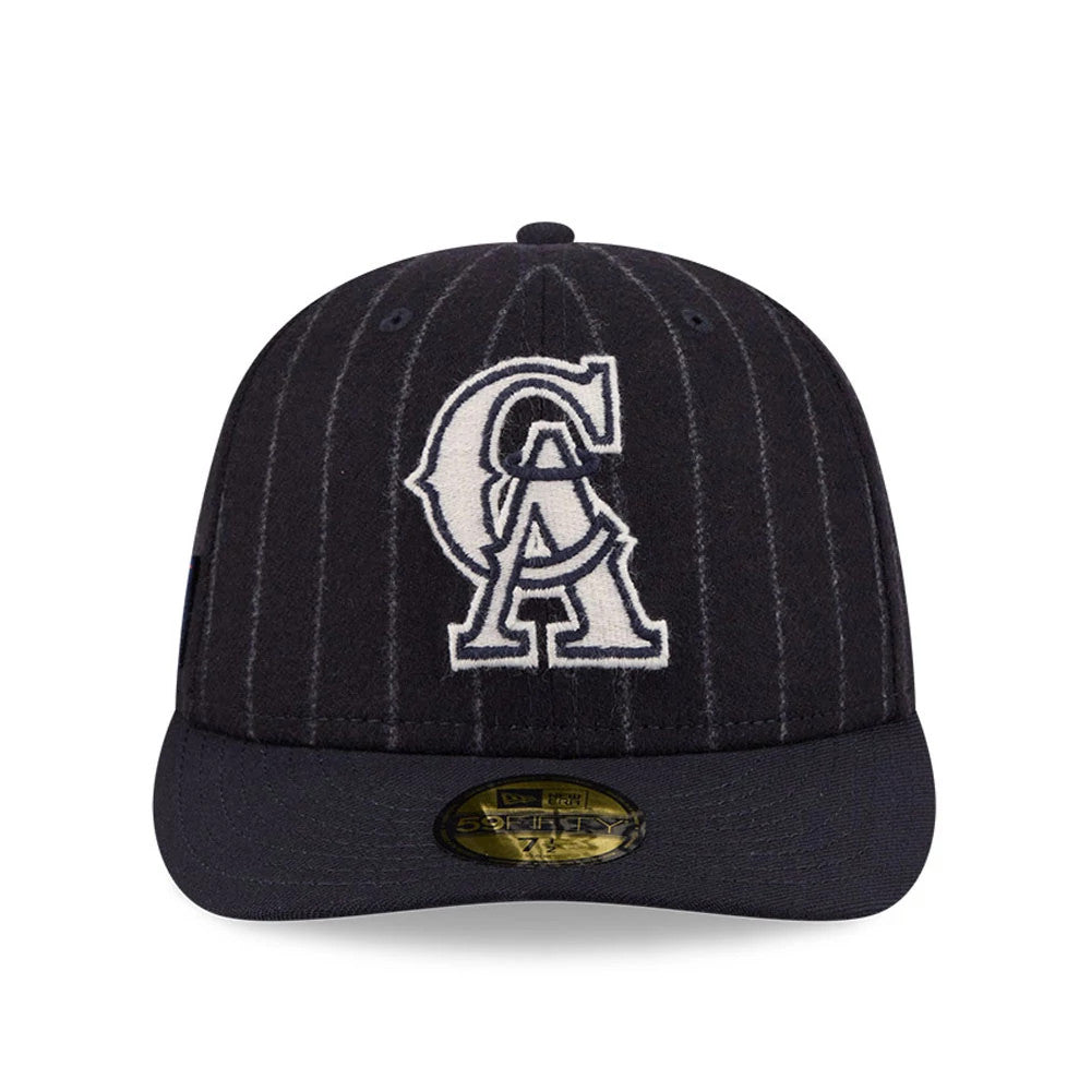 Pictured is this MLB X Moon LA Angels 59FIFTY Fitted cap in Navy. 3