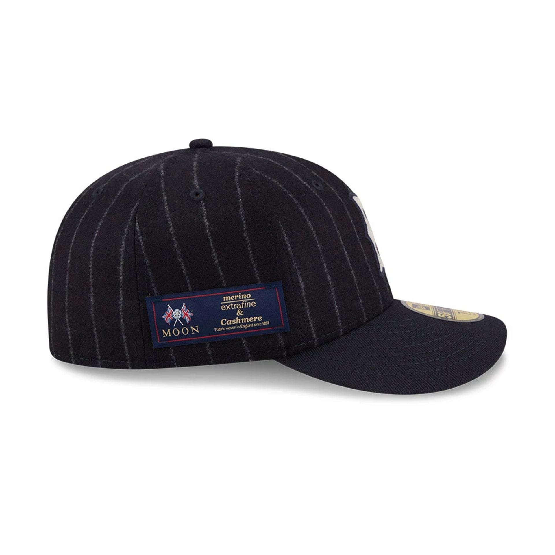 Pictured is this MLB X Moon Boston Red Sox 59FIFTY Fitted cap in Navy. 5