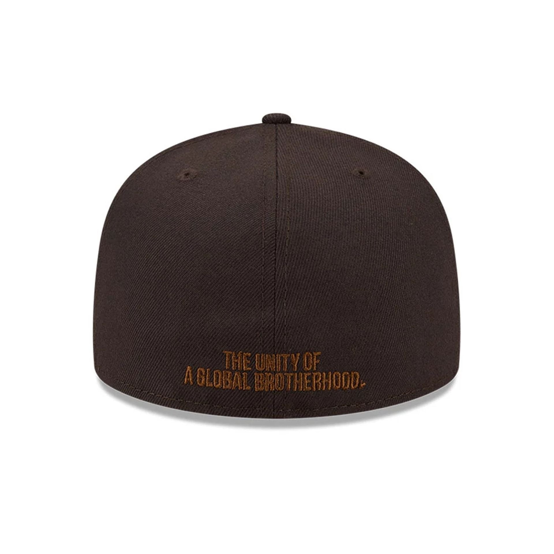 Pictured is this MLB Negro League New York Black Yankees 59FIFTY Fitted cap in dark brown. 5