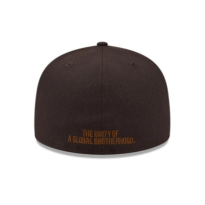 Pictured is this MLB Negro League New York Black Yankees 59FIFTY Fitted cap in dark brown. 5