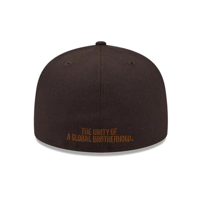 Pictured is this MLB Negro League New York Black Yankees 59FIFTY Fitted cap in dark brown. 5