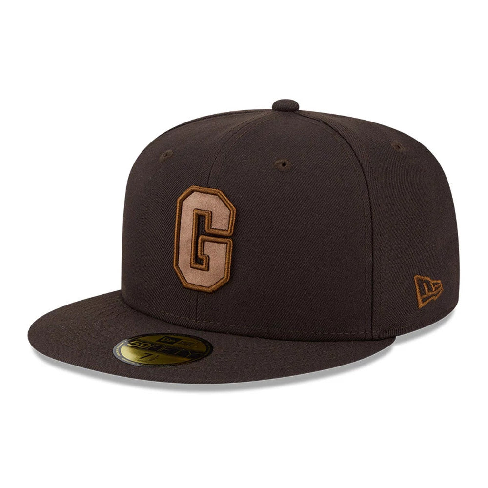 Pictured is this MLB Negro League Homestead Grays 59FIFTY Fitted cap in dark brown. 4