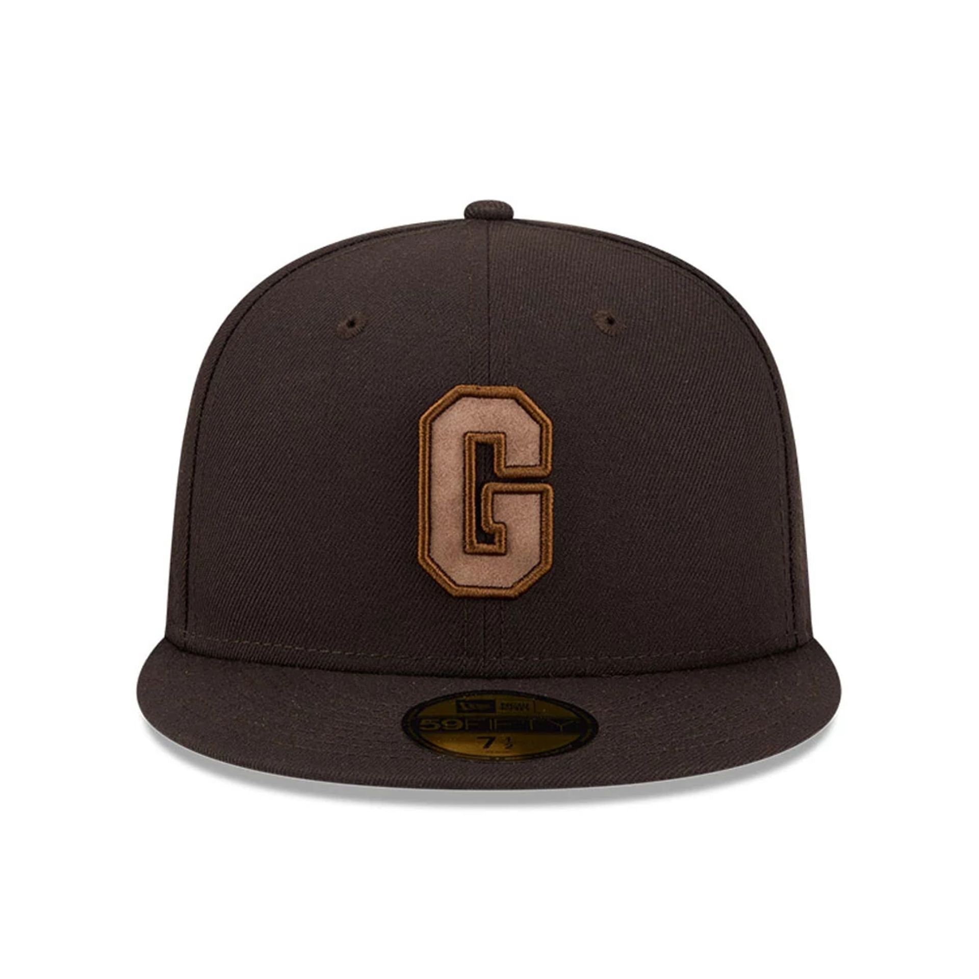 Pictured is this MLB Negro League Homestead Grays 59FIFTY Fitted cap in dark brown. 4