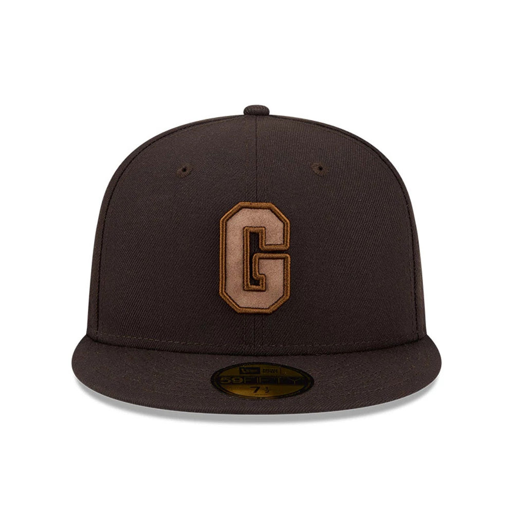 Pictured is this MLB Negro League Homestead Grays 59FIFTY Fitted cap in dark brown. 3