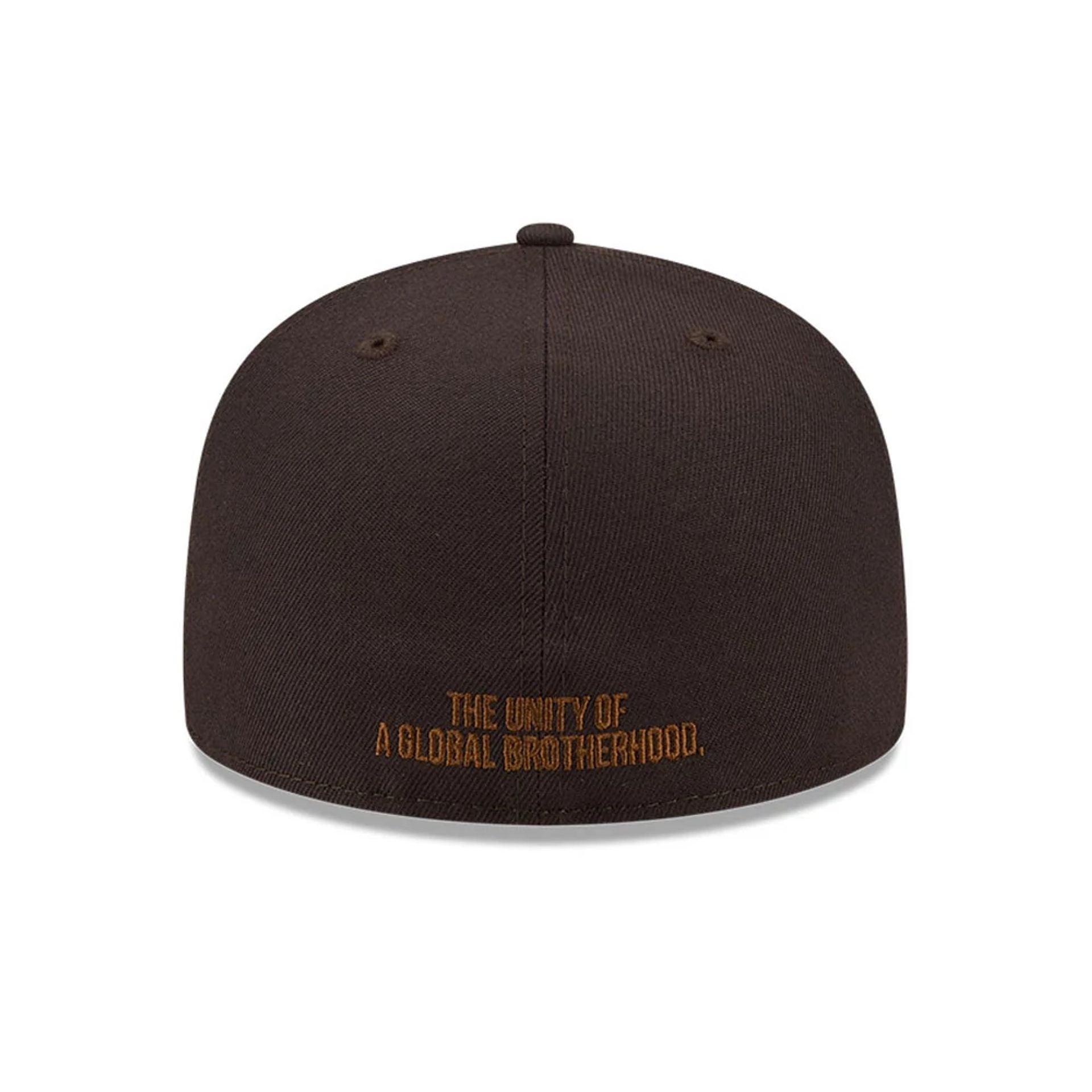 Pictured is this MLB Negro League Homestead Grays 59FIFTY Fitted cap in dark brown. 3