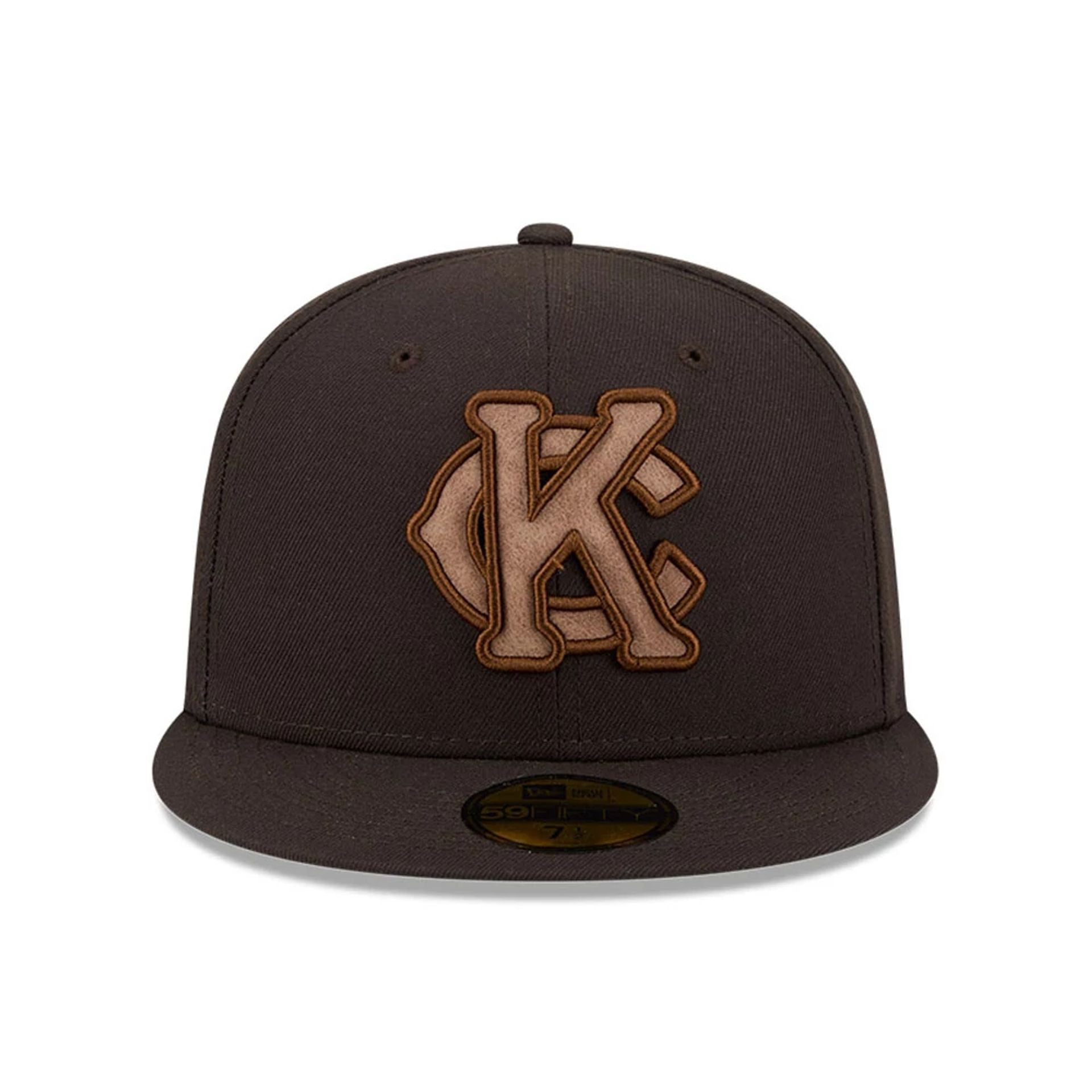 Pictured is this MLB Negro League Kansas City Monarchs 59FIFTY Fitted cap in dark brown. 4