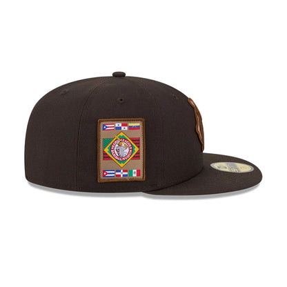 Pictured is this MLB Negro League Kansas City Monarchs 59FIFTY Fitted cap in dark brown. 6