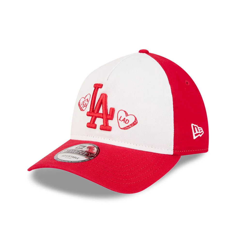 Pictured is this MLB Conversation Hearts LA Dodgers 9TWENTY A-Frame cap in red. 1
