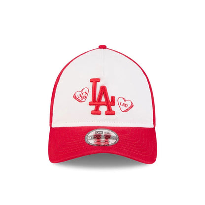 Pictured is this MLB Conversation Hearts LA Dodgers 9TWENTY A-Frame cap in red. 3