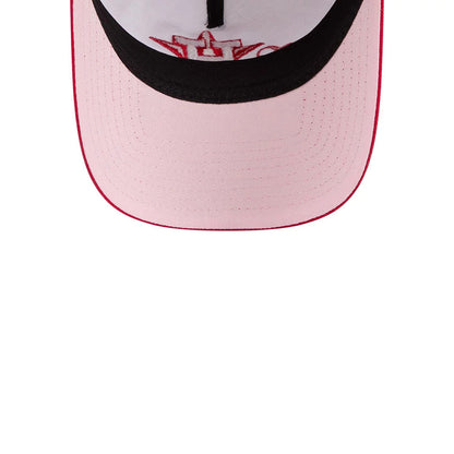 Pictured is this MLB Conversation Hearts Houston Astros 9TWENTY A-Frame cap in red. 2