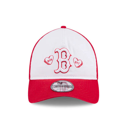 Pictured is this MLB Conversation Hearts Boston Red Sox 9TWENTY A-Frame cap in red. 3