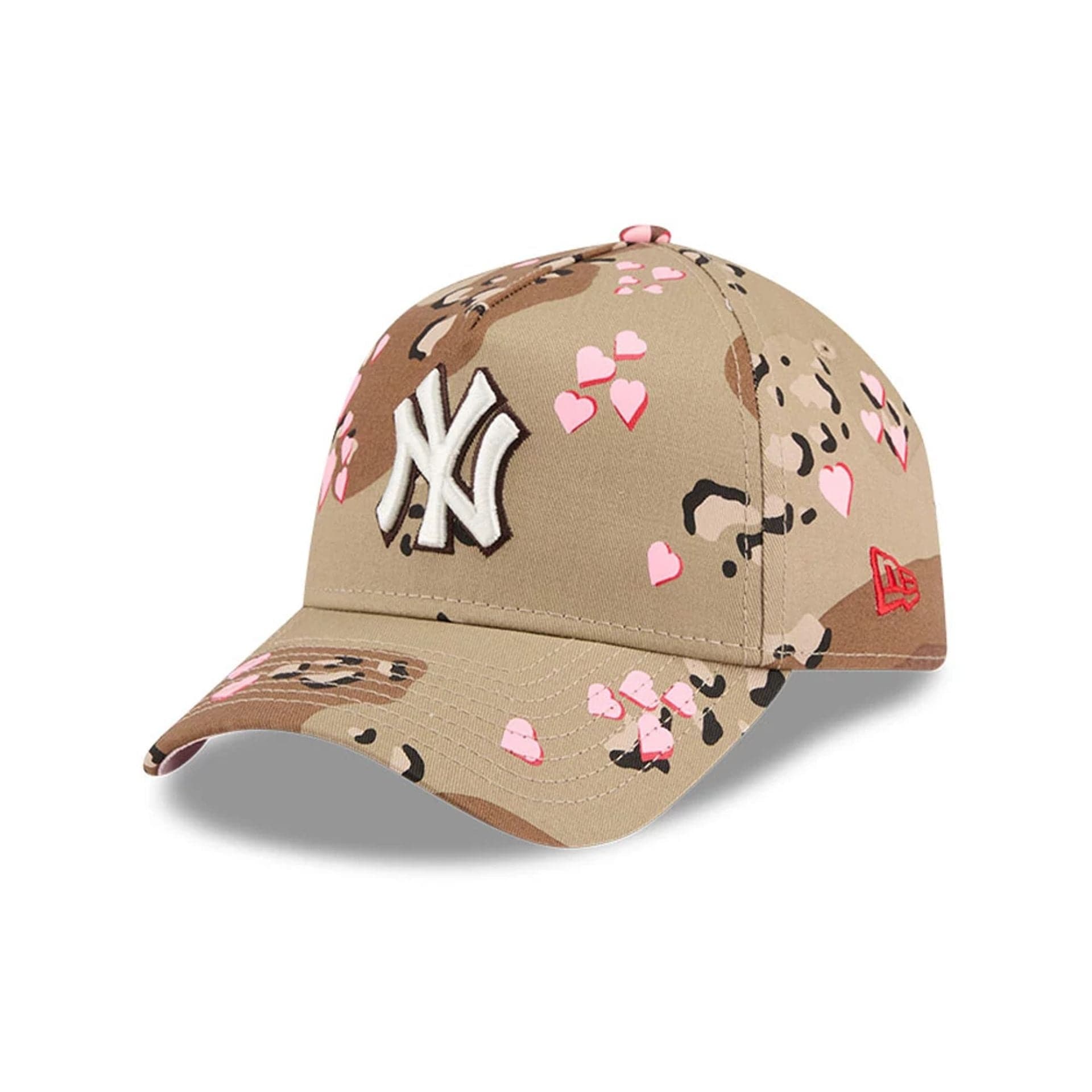 Pictured is this MLB Camo Hearts New York Yankees 9FORTY A-Frame cap in Desert Camo. 1