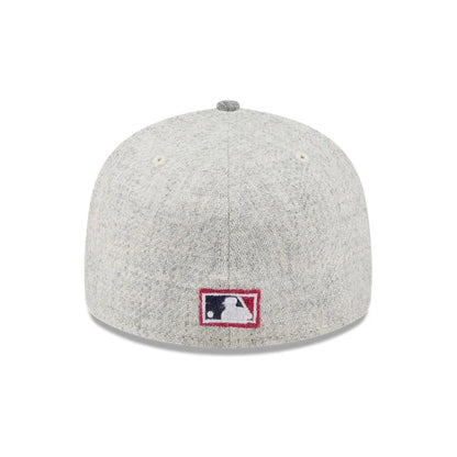 Pictured is this MLB X Moon LA Angels 59FIFTY Fitted cap in light beige. 7