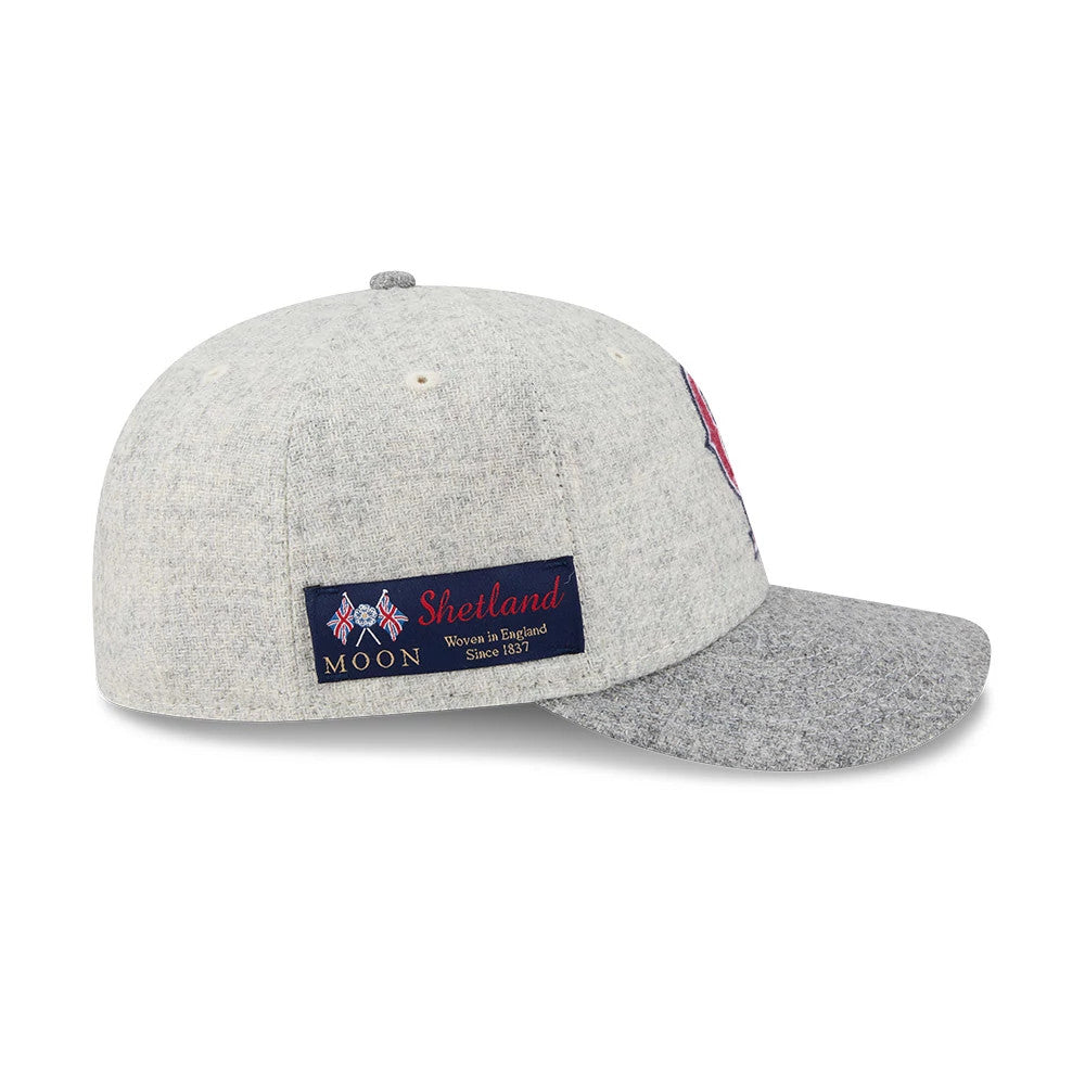 Pictured is this MLB X Moon LA Angels 59FIFTY Fitted cap in light beige. 5