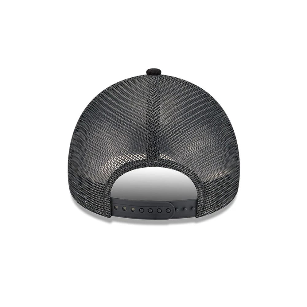 Pictured is this New Era Wide Cord 9FORTY A-Frame Trucker cap in black. 6