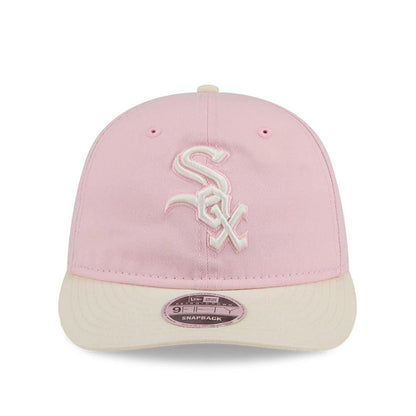 Pictured is this MLB Washed Tie Dye Chicago White Sox 9FIFTY Snapback cap in pastel pink. 2