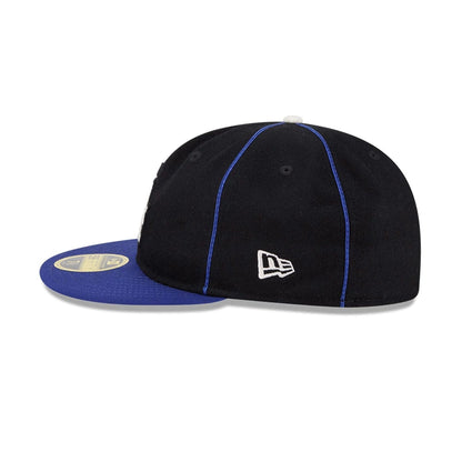 Pictured is this MLB Felt Logo LA Dodgers Retro Crown 59FIFTY Fitted cap in dark blue. 5