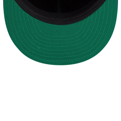 Pictured is this MLB Felt Logo LA Dodgers Retro Crown 59FIFTY Fitted cap in dark blue. 2
