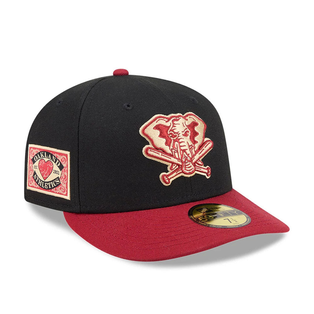 Pictured is this MLB Team Cards Athletics 59FIFTY Fitted cap in black. 1