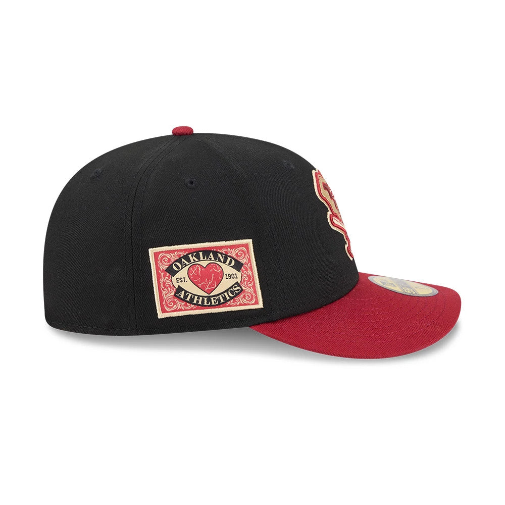Pictured is this MLB Team Cards Athletics 59FIFTY Fitted cap in black. 6