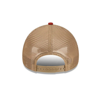Pictured is this New Era Wide Cord 9FORTY A-Frame Trucker cap in dark red. 6