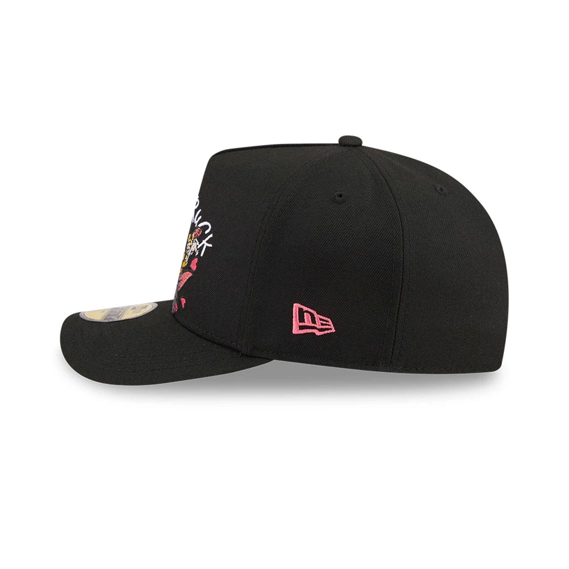 Pictured is this Tom & Jerry Love Struck 59FIFTY A-Frame Fitted cap in black. 6