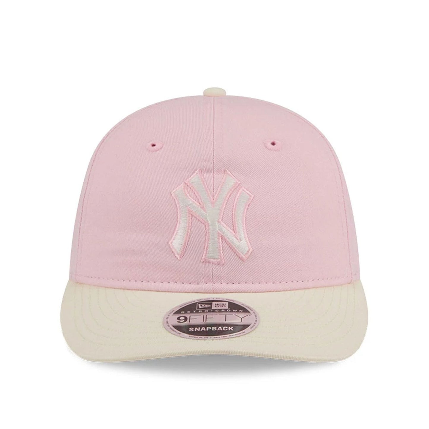 Pictured is this MLB Washed Tie Dye New York Yankees 9FIFTY Snapback cap in pastel pink. 2