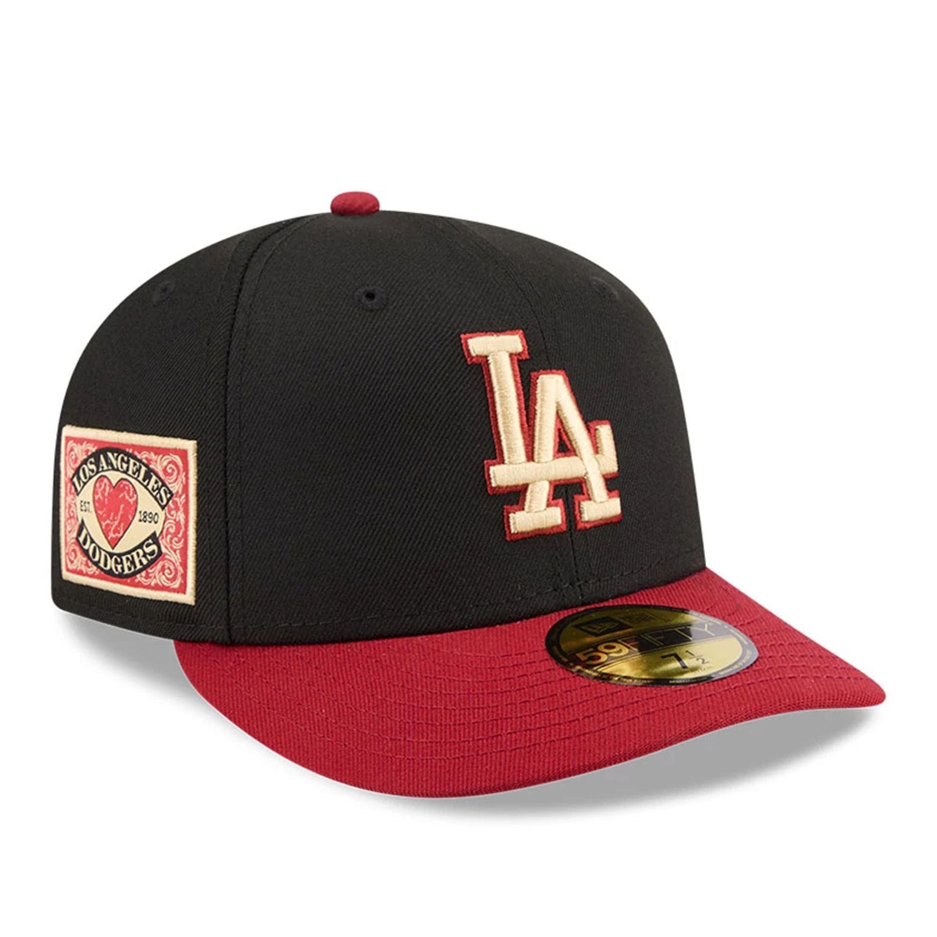 Pictured is this MLB Team Cards LA Dodgers 59FIFTY Fitted cap in black. 1