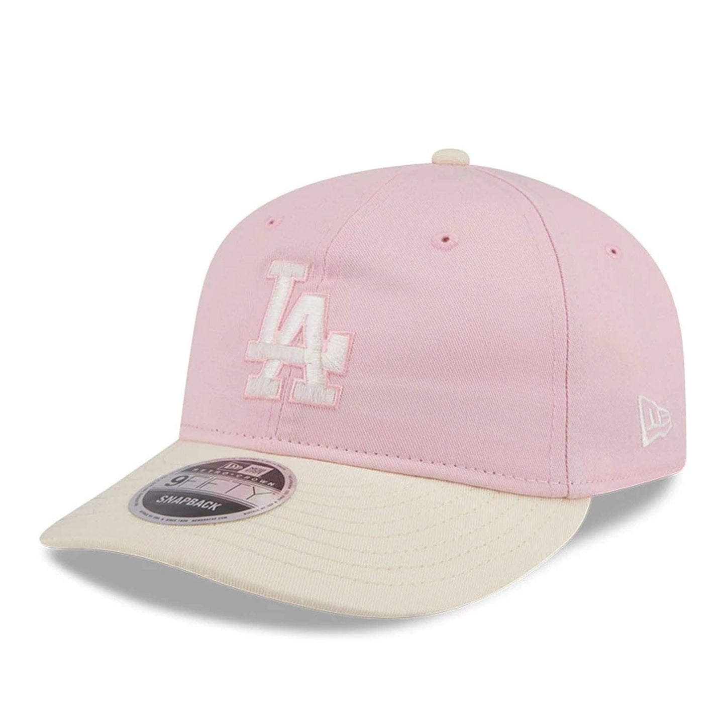 Pictured is this MLB Washed Tie Dye LA Dodgers 9FIFTY Snapback cap in pastel pink. 3