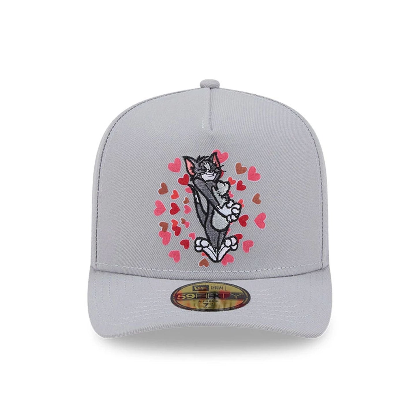 Pictured is this Tom & Jerry Love Struck 59FIFTY A-Frame Fitted cap in grey. 3